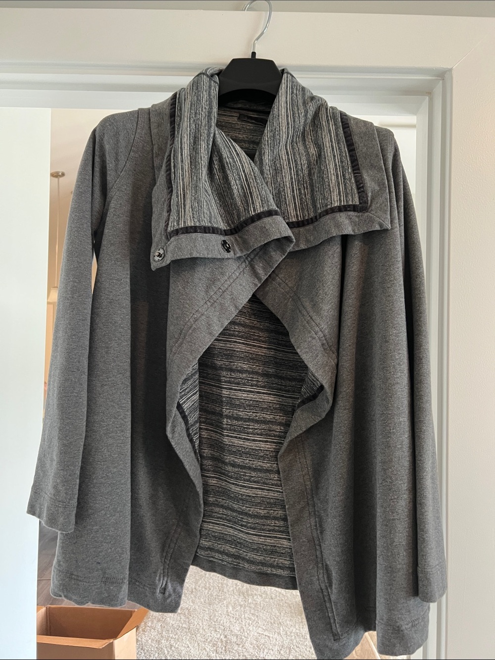lululemon athletica Gray Draped Open-Front Cardigan